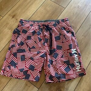 Hurley American Flag Patterned Swim Shorts